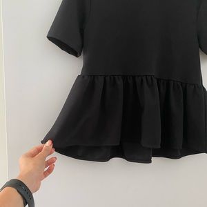 Zara Poplin Black Top